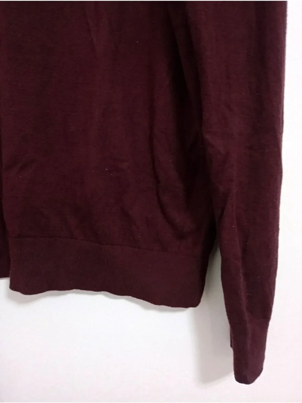 Banana Republic Mens Burgundy Half-Zip Sweater Size L Cotton & Cashmere Blend
